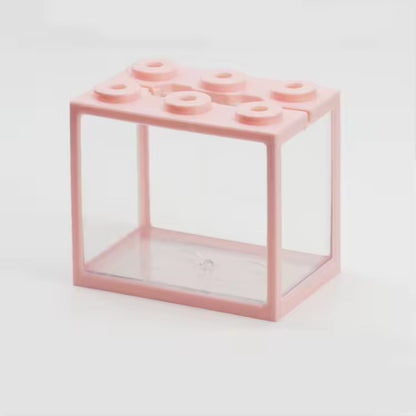 Mini Fish Tank Stackable Building Block Sea Monkey Habitat 1400ml 15x13x10cm