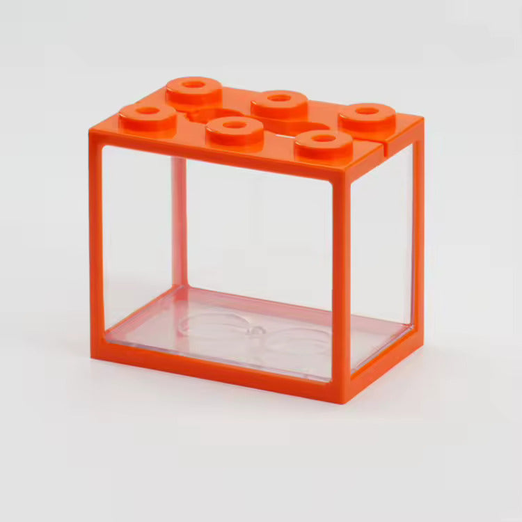 Mini Fish Tank Stackable Building Block Sea Monkey Habitat 1400ml 15x13x10cm