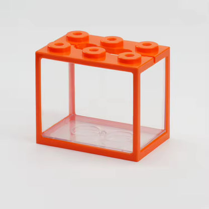 Mini Fish Tank Stackable Building Block Sea Monkey Habitat 1400ml 15x13x10cm