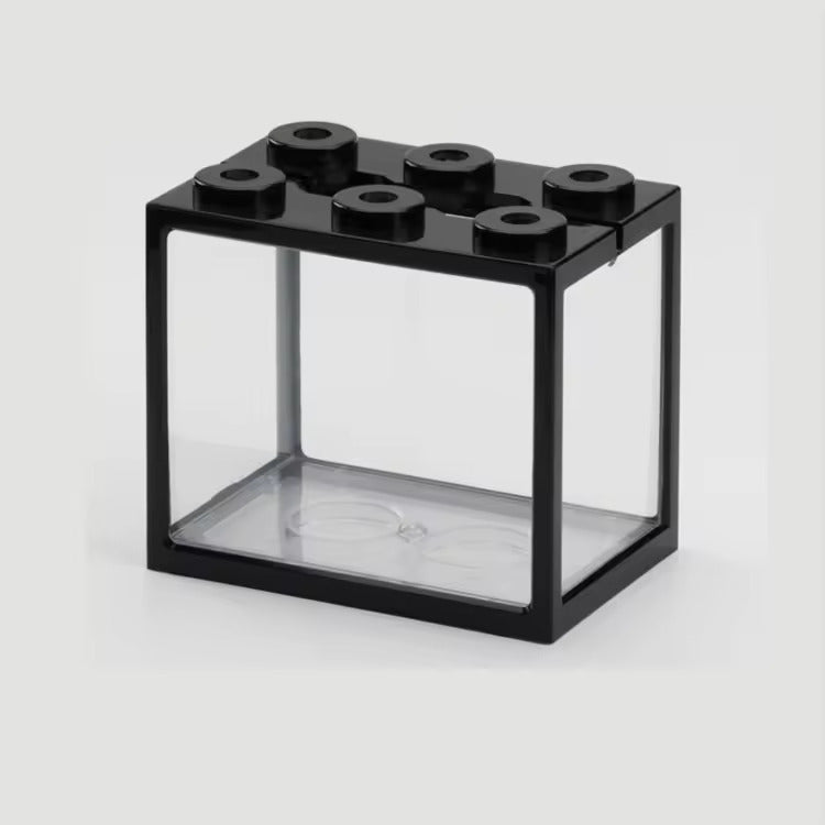 Mini Fish Tank Stackable Building Block Sea Monkey Habitat 1400ml 15x13x10cm