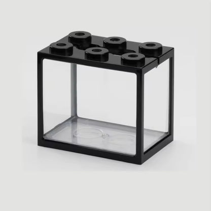 Mini Fish Tank Stackable Building Block Sea Monkey Habitat 1400ml 15x13x10cm