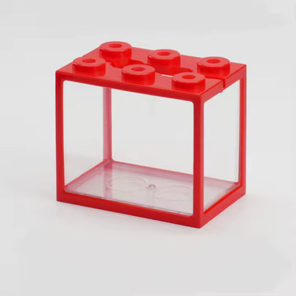 Mini Fish Tank Stackable Building Block Sea Monkey Habitat 1400ml 15x13x10cm