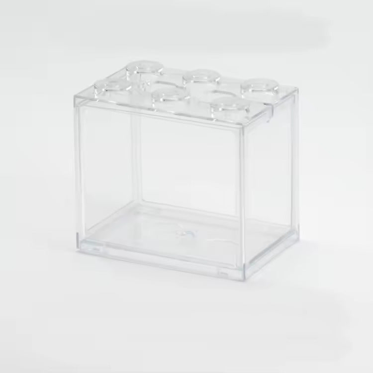 Mini Fish Tank Stackable Building Block Sea Monkey Habitat 1400ml 15x13x10cm