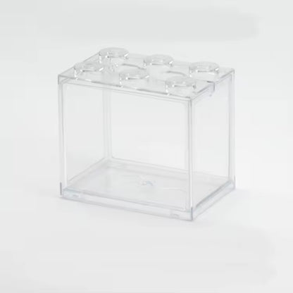 Mini Fish Tank Stackable Building Block Sea Monkey Habitat 1400ml 15x13x10cm