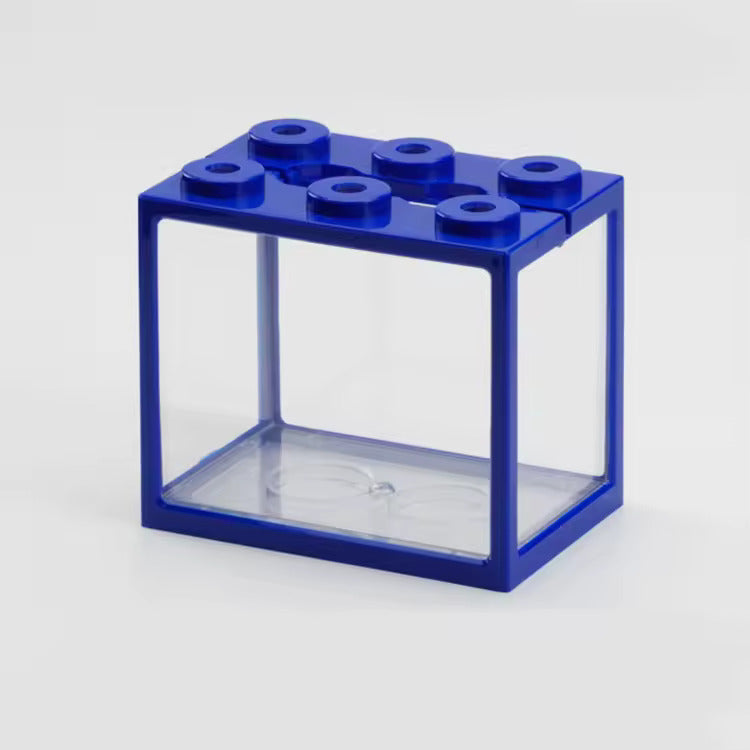 Mini Fish Tank Stackable Building Block Sea Monkey Habitat 1400ml 15x13x10cm
