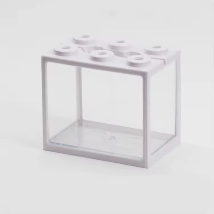 Mini Fish Tank Stackable Building Block Sea Monkey Habitat 1400ml 15x13x10cm
