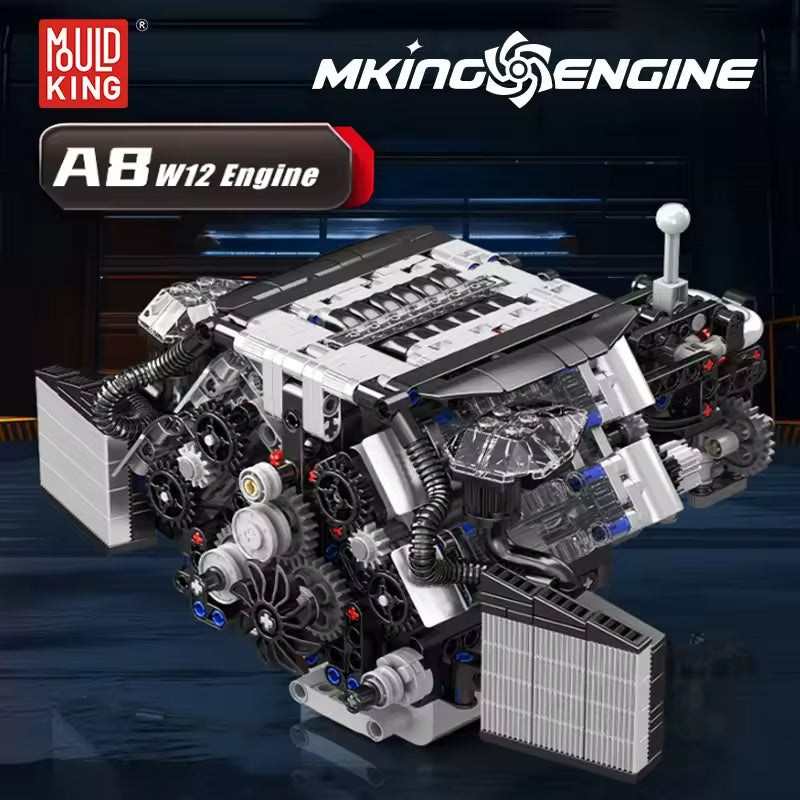 Mould King Technology Motorized Engine Building Block Model Sets