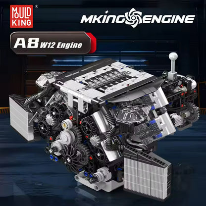 Mould King Technology Motorized Engine Building Block Model Sets