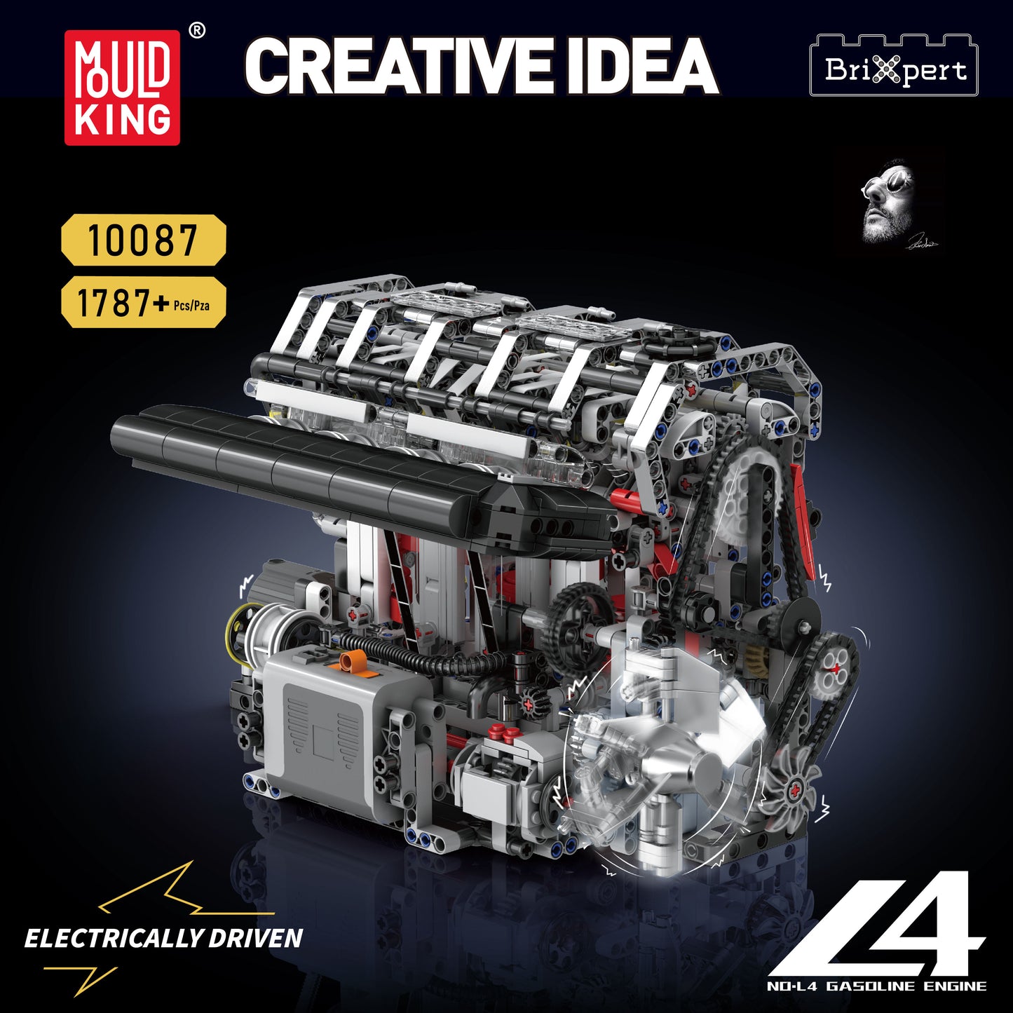 Mould King Technology Motorized Engine Building Block Model Sets