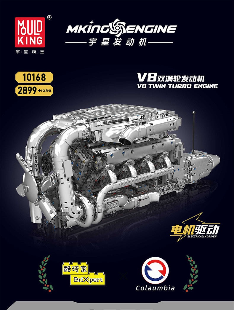 Mould King Technology Motorized Engine Building Block Model Sets