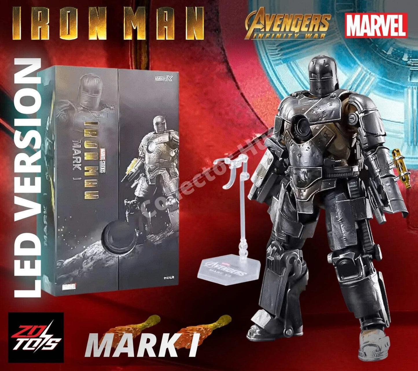 Iron Man Action Figures 1:10 Scale ZD Toys Wave 3 LED Marvel Avengers Infinity Saga