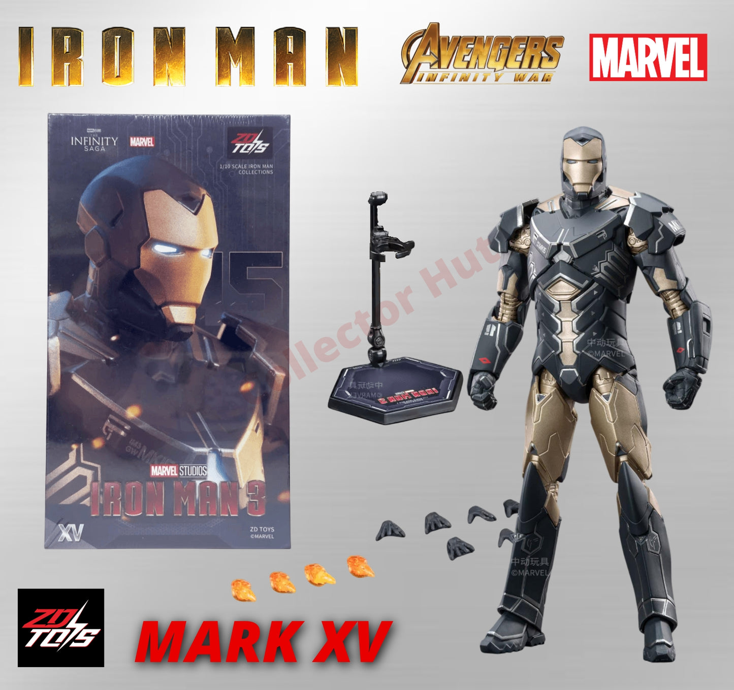 Iron Man Action Figures 1:10 Scale ZD Toys Wave 2 Marvel Avengers Infinity Saga