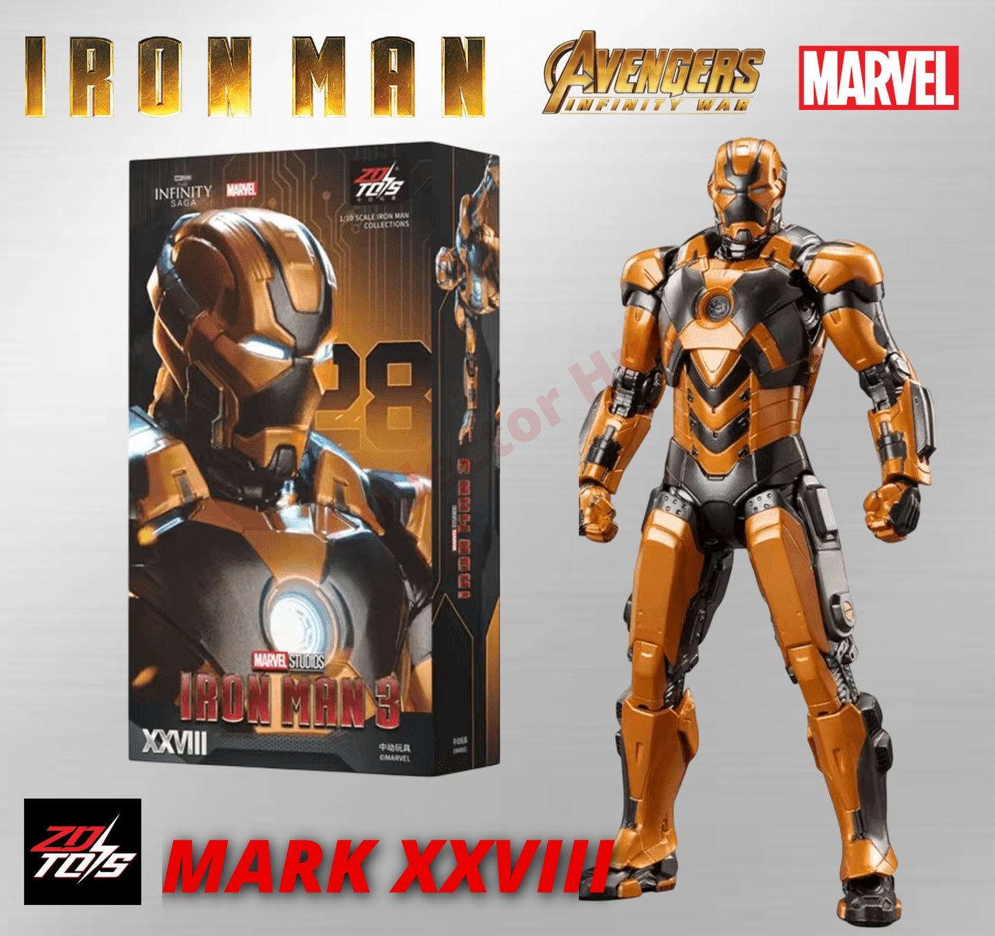 Iron Man Action Figures 1:10 Scale ZD Toys Wave 2 Marvel Avengers Infinity Saga