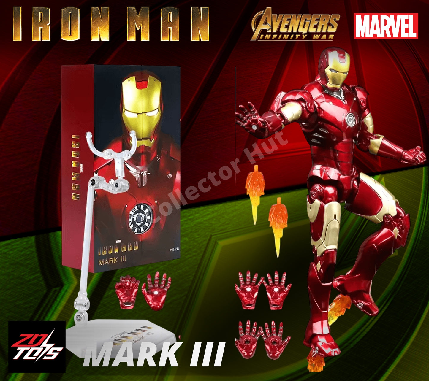 Iron Man Action Figures 1:10 Scale ZD Toys Wave 2 Marvel Avengers Infinity Saga