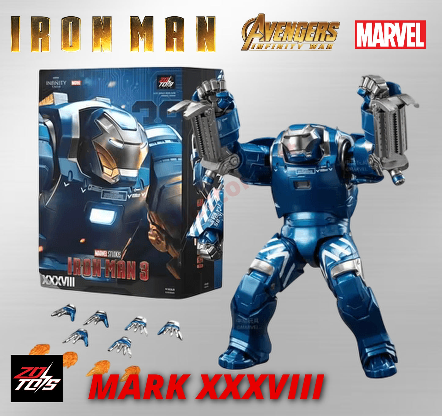 Iron Man Action Figures 1:10 Scale ZD Toys Wave 2 Marvel Avengers Infinity Saga