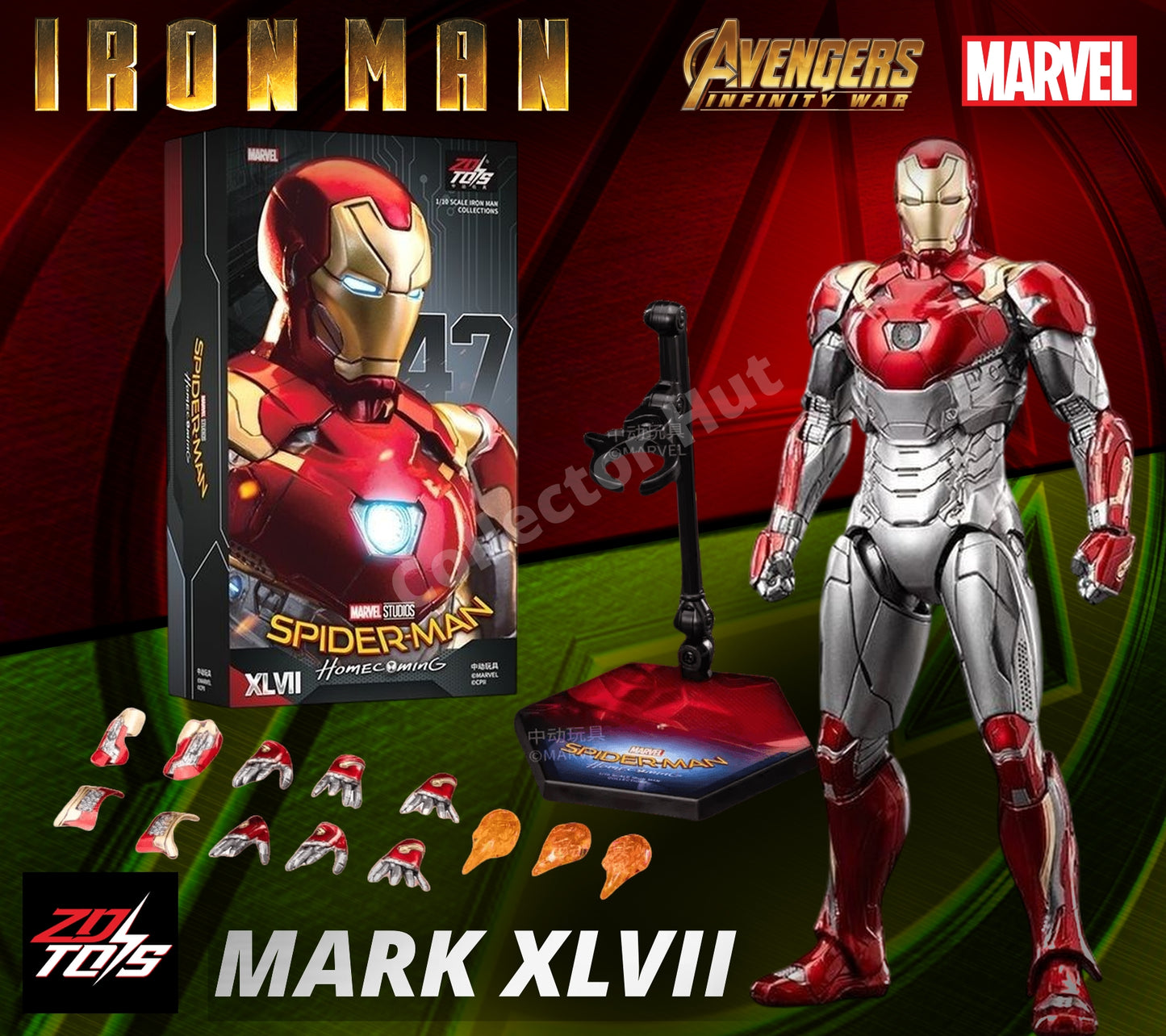 Iron Man Action Figures 1:10 Scale ZD Toys Wave 2 Marvel Avengers Infinity Saga