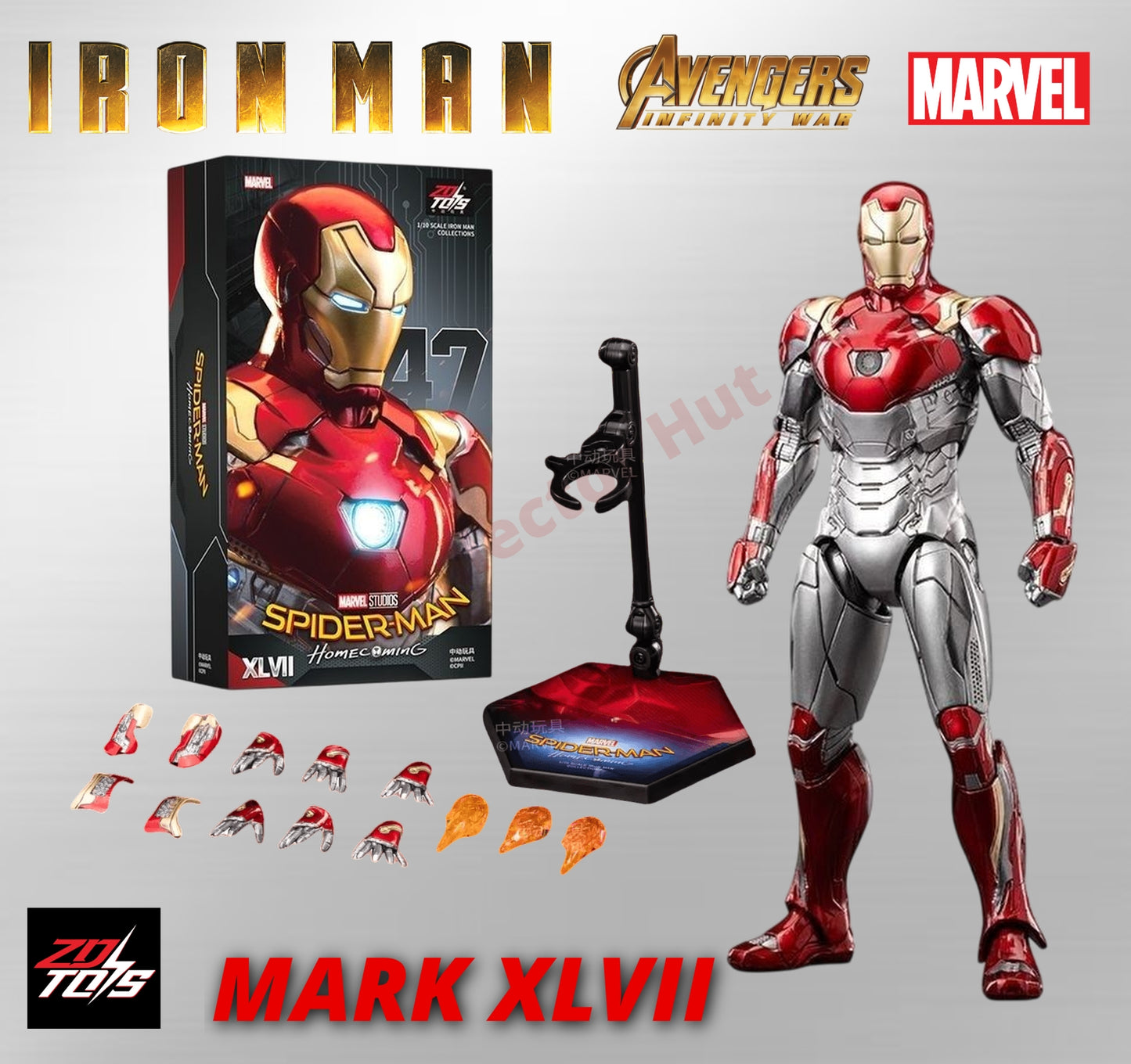 Iron Man Action Figures 1:10 Scale ZD Toys Wave 2 Marvel Avengers Infinity Saga