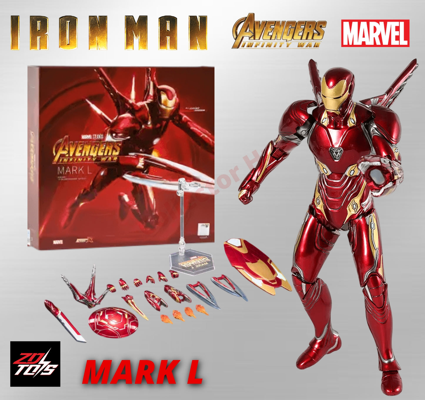 Iron Man Action Figures 1:10 Scale ZD Toys Wave 2 Marvel Avengers Infinity Saga