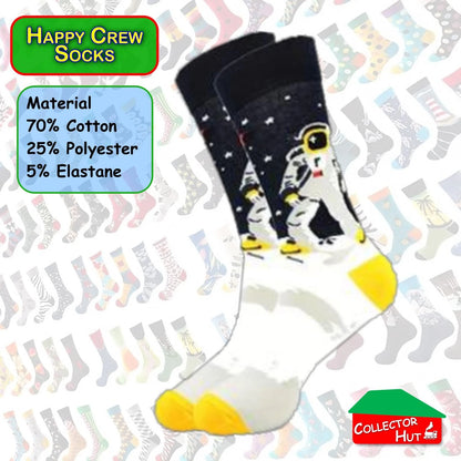 Happy Crew Socks Novelty Breathable Anti-Odour Men's Unisex UK 9-11 EU 43-46