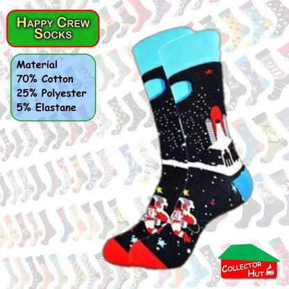 Happy Crew Socks Novelty Breathable Anti-Odour Men's Unisex UK 9-11 EU 43-46
