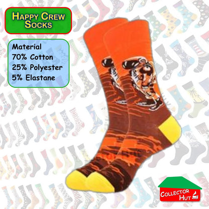 Happy Crew Socks Novelty Breathable Anti-Odour Men's Unisex UK 9-11 EU 43-46