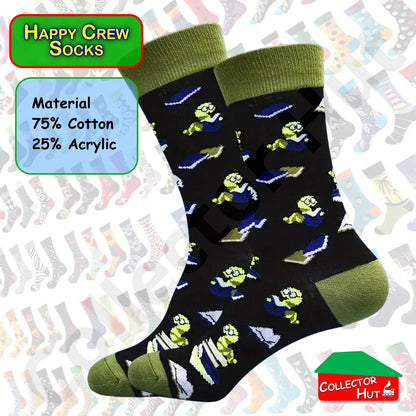 Happy Crew Socks Novelty Breathable Anti-Odour Men's Unisex UK 6-8.5 EU 39-42