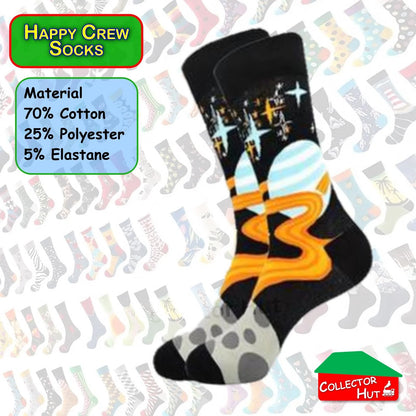 Happy Crew Socks Novelty Breathable Anti-Odour Men's Unisex UK 9-11 EU 43-46