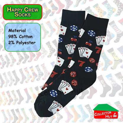 Happy Crew Socks Novelty Breathable Anti-Odour Men's Unisex UK 9-11 EU 43-46