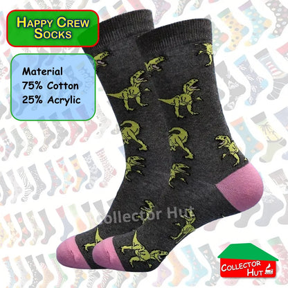 Happy Crew Socks Novelty Breathable Anti-Odour Men's Unisex UK 6-8.5 EU 39-42