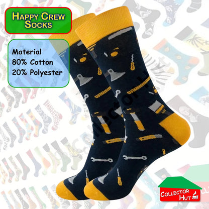 Happy Crew Socks Novelty Breathable Anti-Odour Men's Unisex UK 6-8.5 EU 39-42