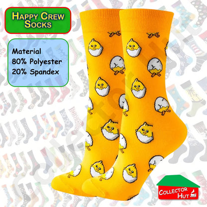 Happy Crew Socks Novelty Breathable Anti-Odour Men's Unisex UK 6-8.5 EU 39-42