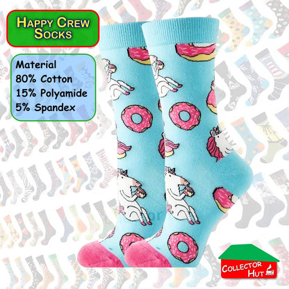 Happy Crew Socks Novelty Breathable Anti-Odour Men's Unisex UK 6-8.5 EU 39-42