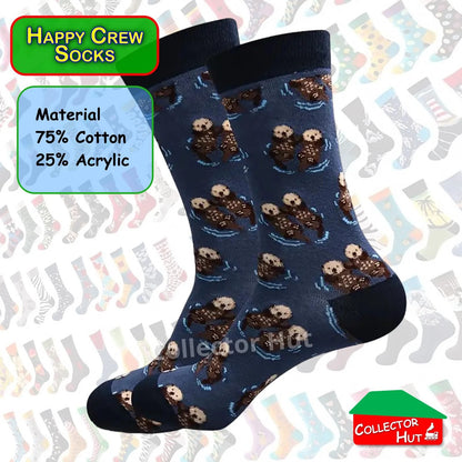 Happy Crew Socks Novelty Breathable Anti-Odour Men's Unisex UK 6-8.5 EU 39-42
