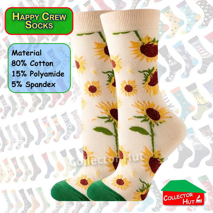 Happy Crew Socks Novelty Breathable Anti-Odour Men's Unisex UK 6-8.5 EU 39-42