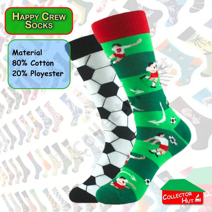 Happy Crew Socks Novelty Breathable Anti-Odour Men's Unisex UK 6-8.5 EU 39-42