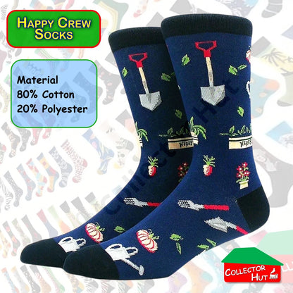 Happy Crew Socks Novelty Breathable Anti-Odour Men's Unisex UK 9-11 EU 43-46