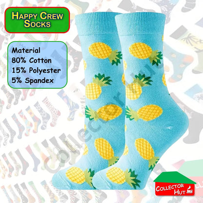 Happy Crew Socks Novelty Breathable Anti-Odour Men's Unisex UK 6-8.5 EU 39-42