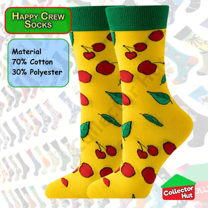 Happy Crew Socks Novelty Breathable Anti-Odour Men's Unisex UK 6-8.5 EU 39-42