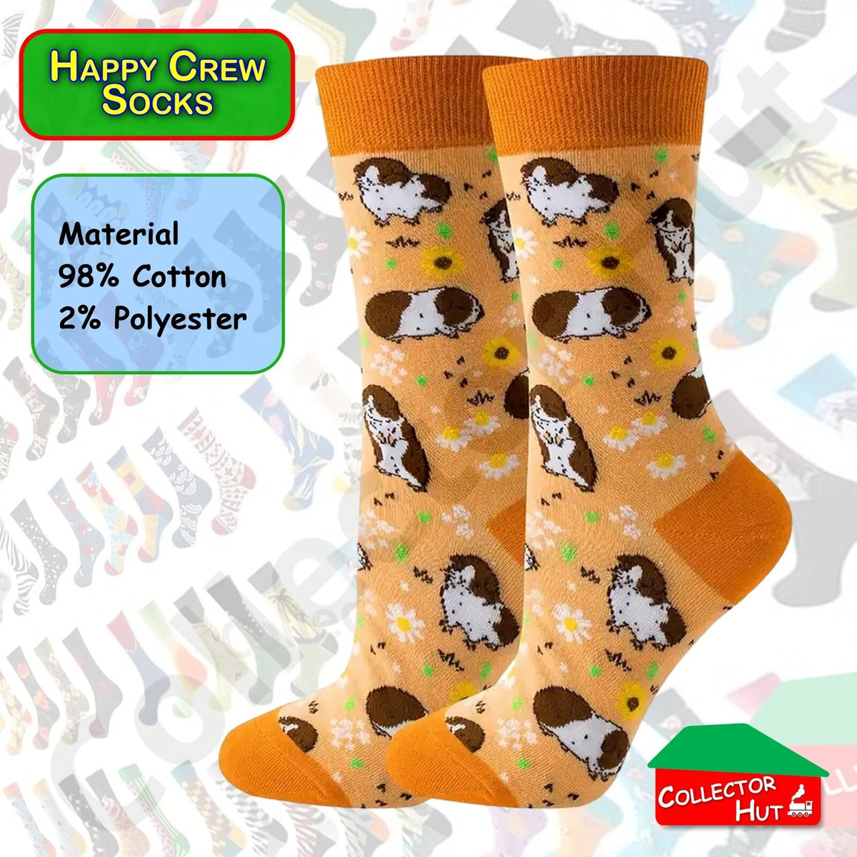 Happy Crew Socks Novelty Breathable Anti-Odour Men's Unisex UK 6-8.5 EU 39-42