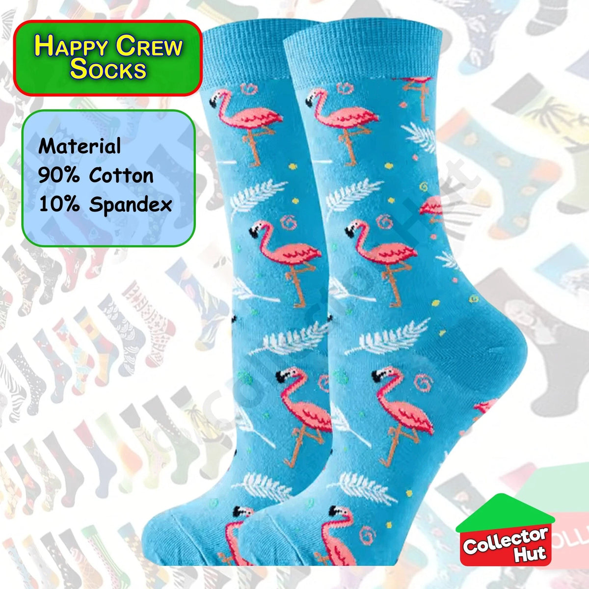 Happy Crew Socks Novelty Breathable Anti-Odour Men's Unisex UK 6-8.5 EU 39-42