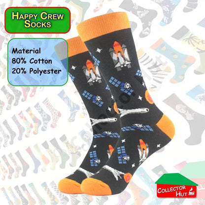 Happy Crew Socks Novelty Breathable Anti-Odour Men's Unisex UK 9-11 EU 43-46
