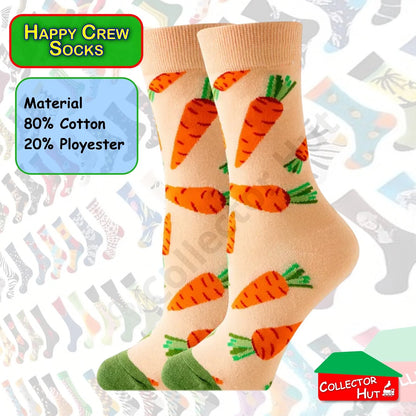 Happy Crew Socks Novelty Breathable Anti-Odour Men's Unisex UK 6-8.5 EU 39-42