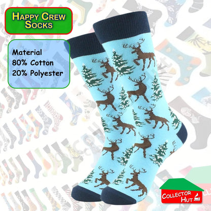 Happy Crew Socks Novelty Breathable Anti-Odour Men's Unisex UK 9-11 EU 43-46