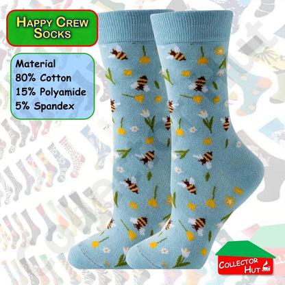 Happy Crew Socks Novelty Breathable Anti-Odour Men's Unisex UK 6-8.5 EU 39-42