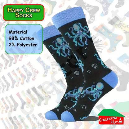 Happy Crew Socks Novelty Breathable Anti-Odour Men's Unisex UK 9-11 EU 43-46
