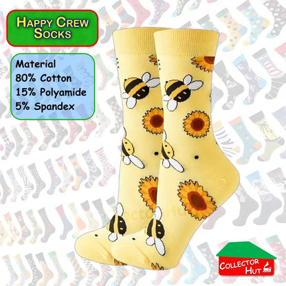 Happy Crew Socks Novelty Breathable Anti-Odour Men's Unisex UK 9-11 EU 43-46