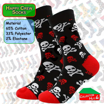 Happy Crew Socks Novelty Breathable Anti-Odour Men's Unisex UK 9-11 EU 43-46