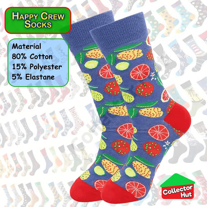 Happy Crew Socks Novelty Breathable Anti-Odour Men's Unisex UK 6-8.5 EU 39-42