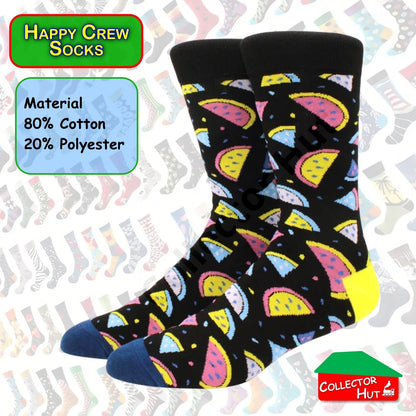 Happy Crew Socks Novelty Breathable Anti-Odour Men's Unisex UK 9-11 EU 43-46