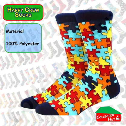 Happy Crew Socks Novelty Breathable Anti-Odour Men's Unisex UK 6-8.5 EU 39-42